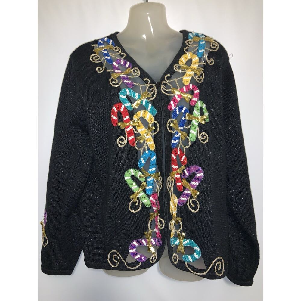 Design Options Philip Jane Gordon Christmas Holiday Cardigan Sweater XL